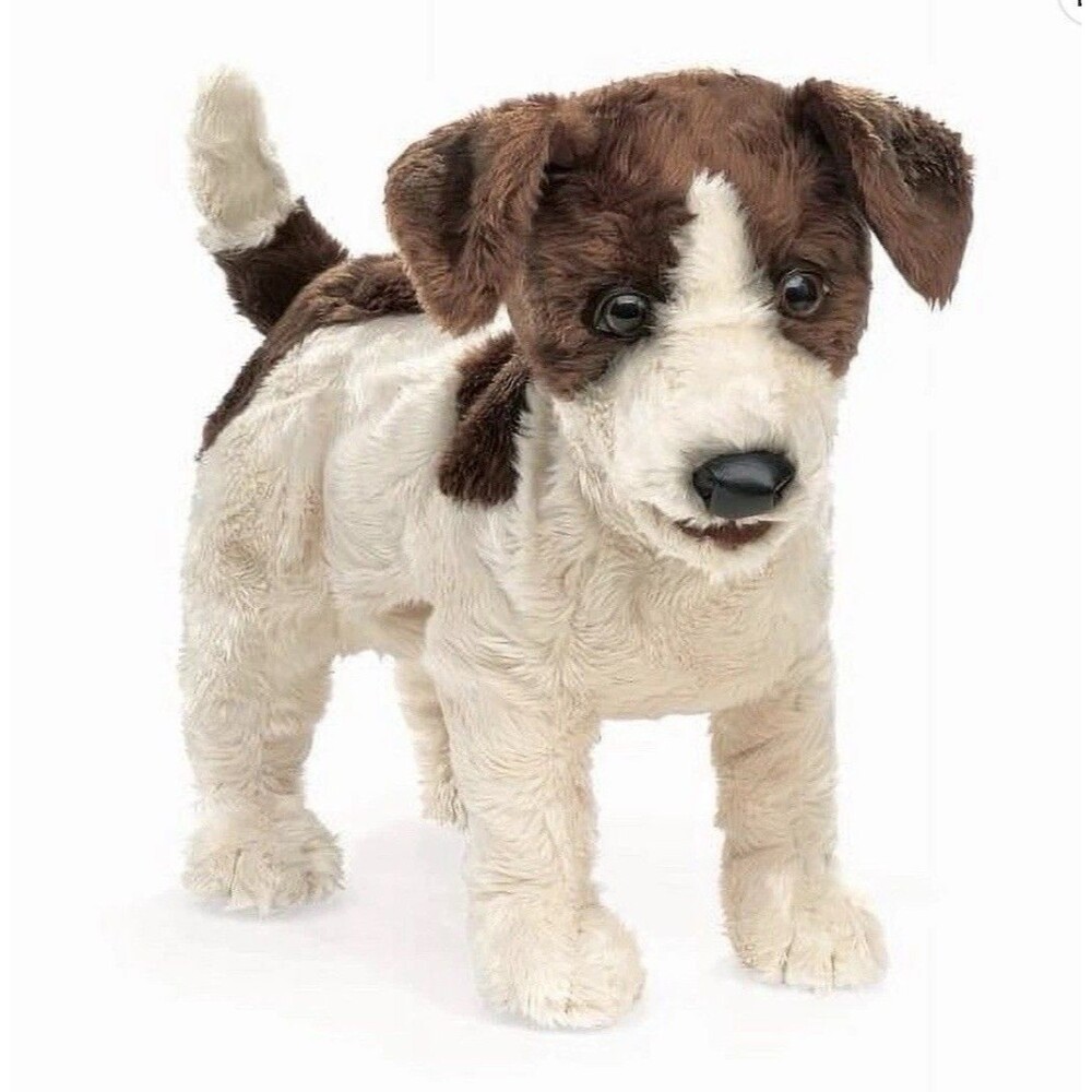 Folkmanis Dog Puppet Plush Jack Russell Terrier Realistic Learning Puppy Doll 16